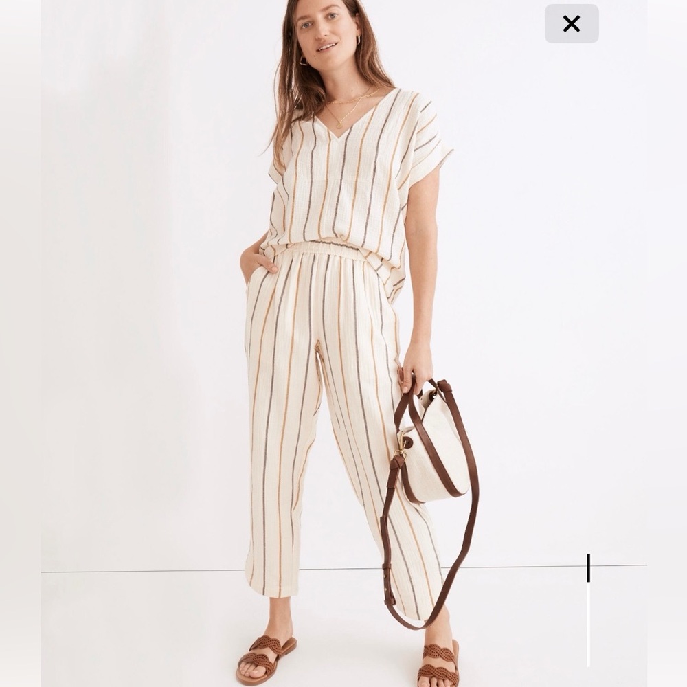 Madewell Lightspun pull-on high-rise tapered pant